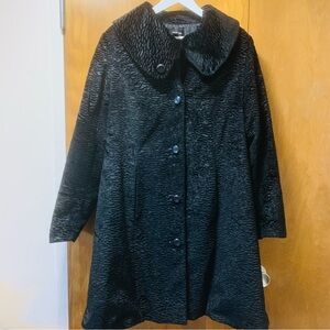 Style & co faux Persian lamb black coat SZ XL